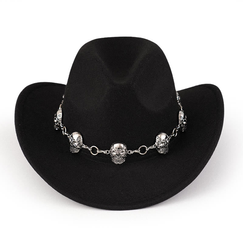 Cowboyhut für Herren mit Totenkopf-Kettenverzierung - image 1