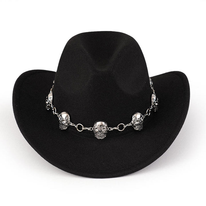 Cowboyhut für Herren mit Totenkopf-Kettenverzierung - image 1