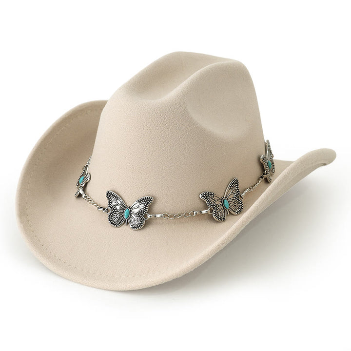 Herren-Cowboyhut mit Schmetterlingskettenbesatz - Beige - M (22"-22 7/8") - image 8