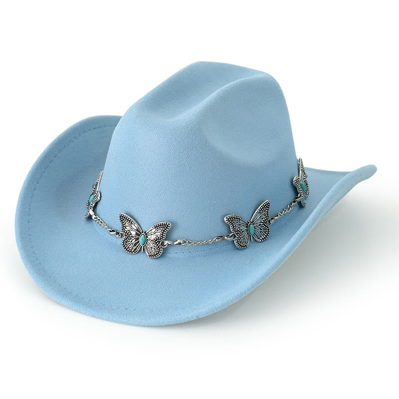 Herren-Cowboyhut mit Schmetterlingskettenbesatz - Himmelblau - M (22"-22 7/8") - image 14