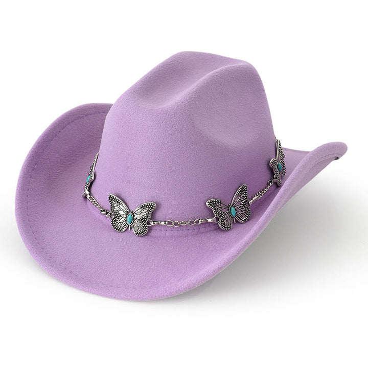 Herren-Cowboyhut mit Schmetterlingskettenbesatz - Hellviolett - M (22"-22 7/8") - image 12