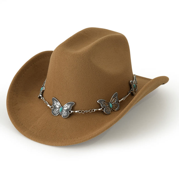 Herren-Cowboyhut mit Schmetterlingskettenbesatz - Khaki - M (22"-22 7/8") - image 17