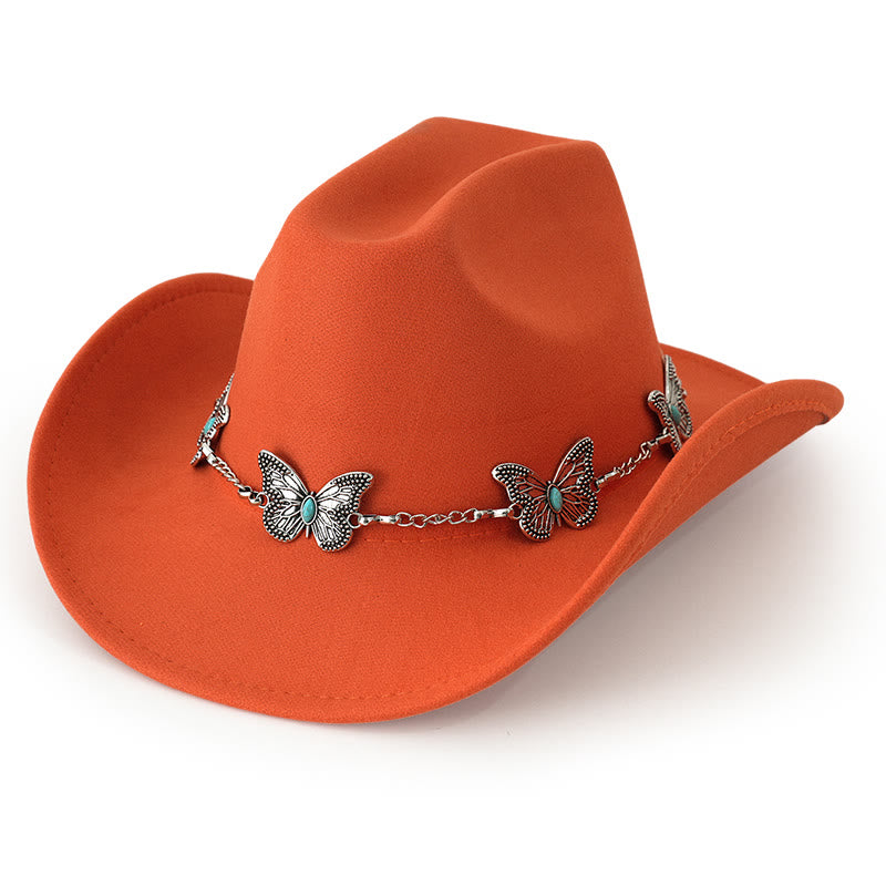 Herren-Cowboyhut mit Schmetterlingskettenbesatz - Orange - M (22"-22 7/8") - image 8