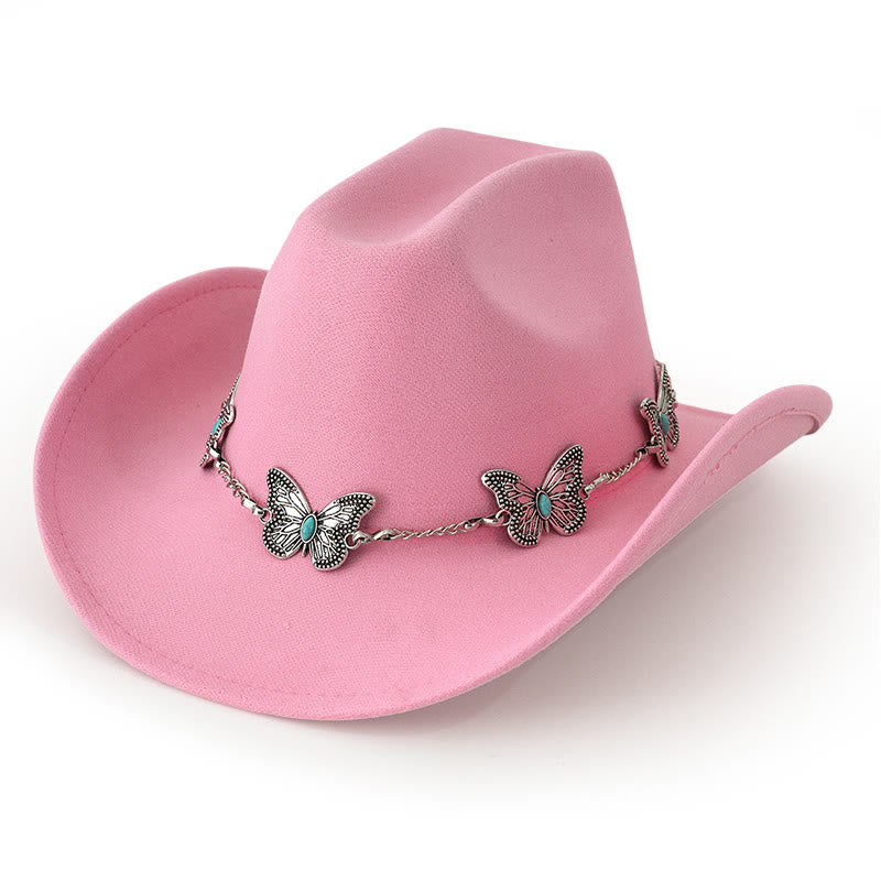 Herren-Cowboyhut mit Schmetterlingskettenbesatz - Rosa - M (22"-22 7/8") - image 10