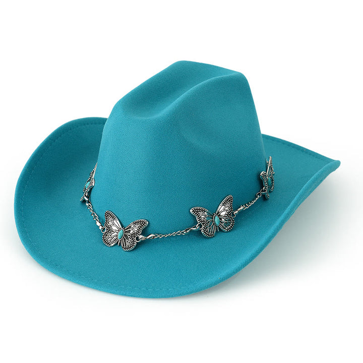 Herren-Cowboyhut mit Schmetterlingskettenbesatz - Hellblau - M (22"-22 7/8") - image 15