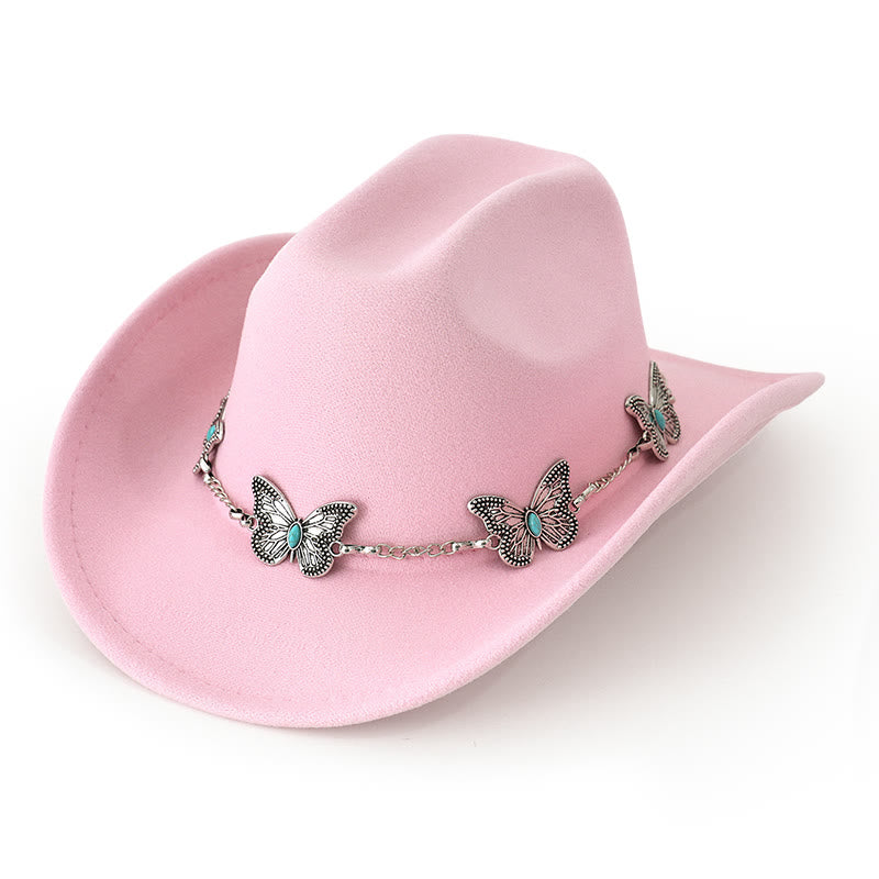 Herren-Cowboyhut mit Schmetterlingskettenbesatz - Hellrosa - M (22"-22 7/8") - image 9
