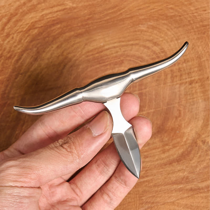 DIY-Gürtelschnalle mit verstecktem Messer und Anfangsbuchstaben, Longhorn-Anhänger-Set - image 9