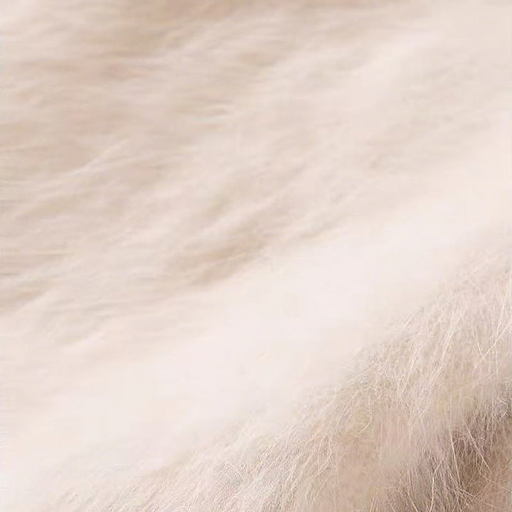 Damenhandschuhe aus Kunstkaninchenfell, Wildleder und Patchwork-Leder - image 2