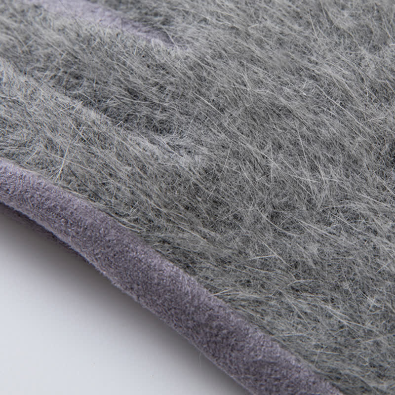 Damenhandschuhe aus Kunstkaninchenfell, Wildleder und Patchwork-Leder - image 5