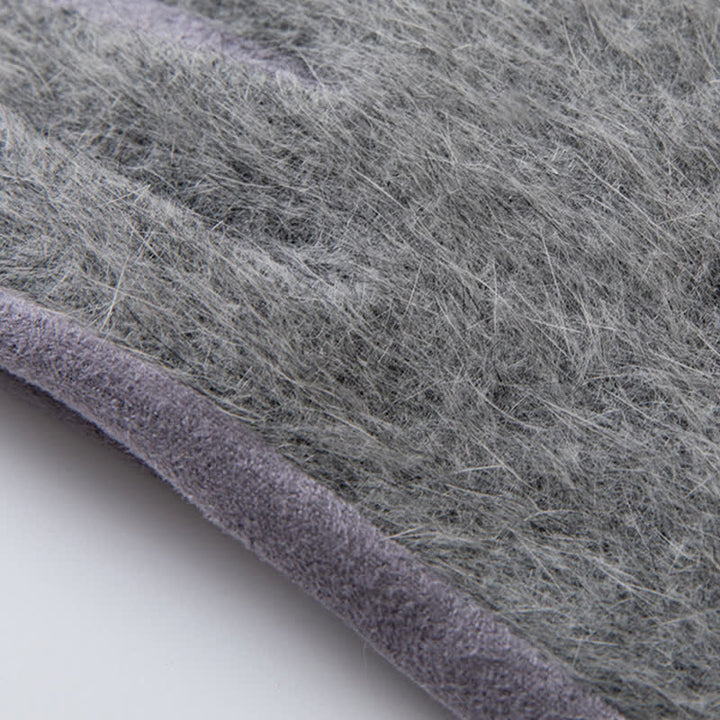 Damenhandschuhe aus Kunstkaninchenfell, Wildleder und Patchwork-Leder - image 5