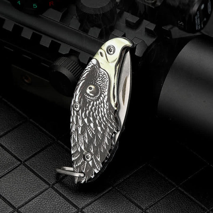 Mini-EDC-Werkzeug Adler Verstecktes Klappmesser Anhänger Halskette - image 2