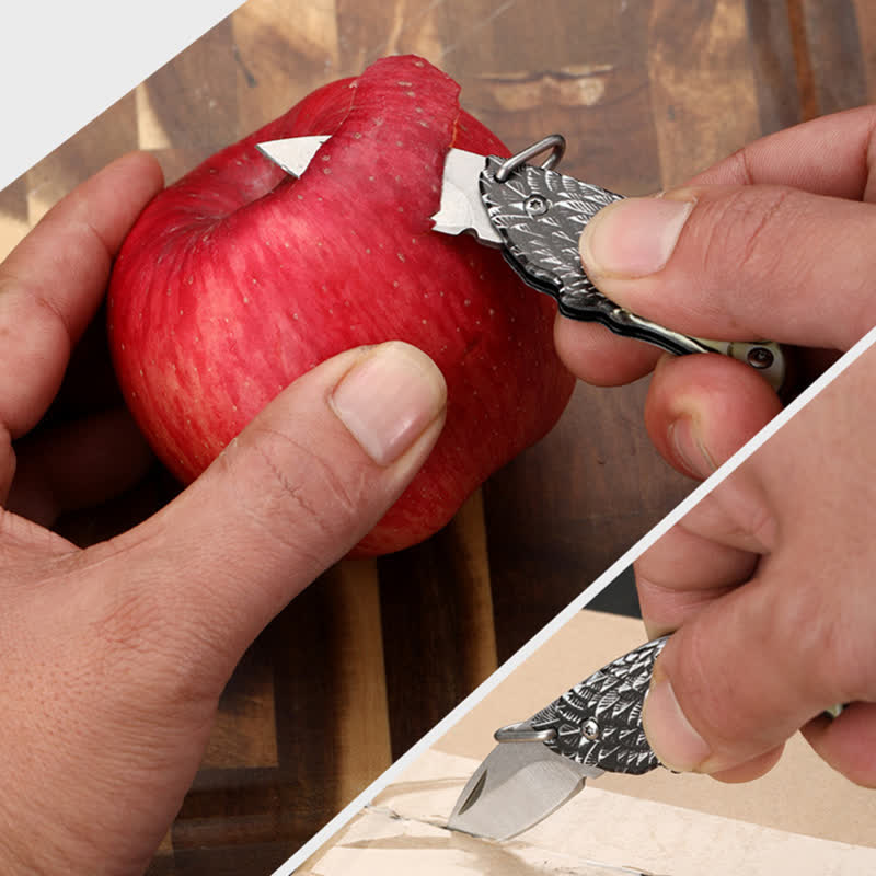 Mini-EDC-Werkzeug Adler Verstecktes Klappmesser Anhänger Halskette - image 5