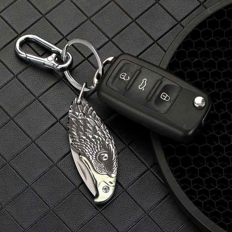 Mini-EDC-Werkzeug Adler Verstecktes Klappmesser Anhänger Halskette - image 8