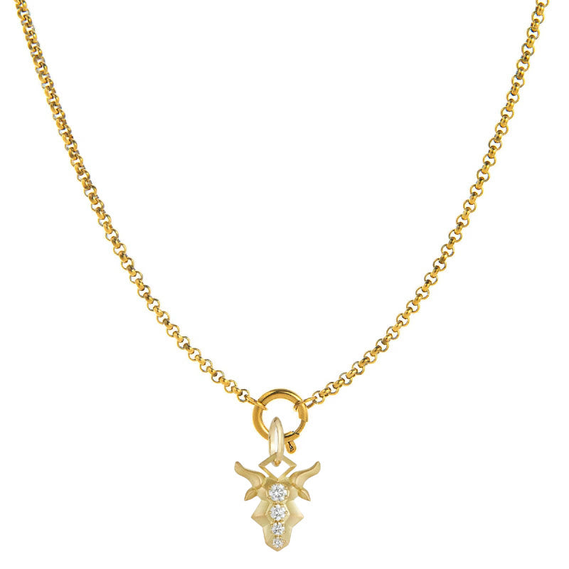 Diamantbesetzte Halskette mit Sternzeichen-Symbol - Steinbock - image 10