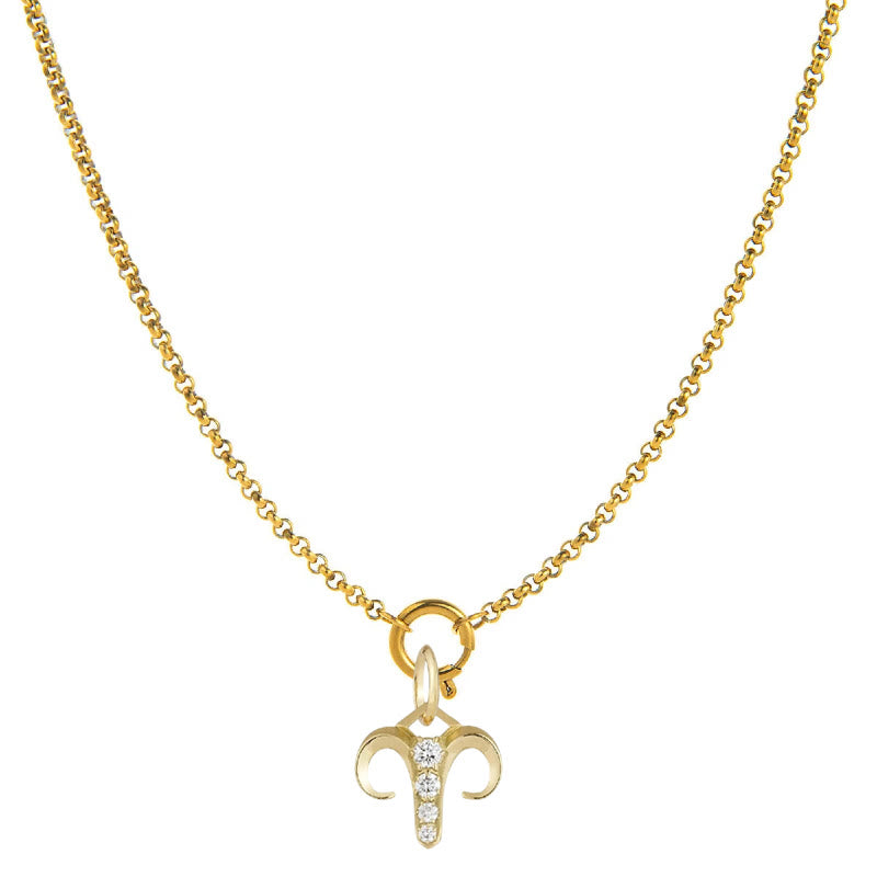 Diamantbesetzte Halskette mit Sternzeichen-Symbol - Widder - image 1