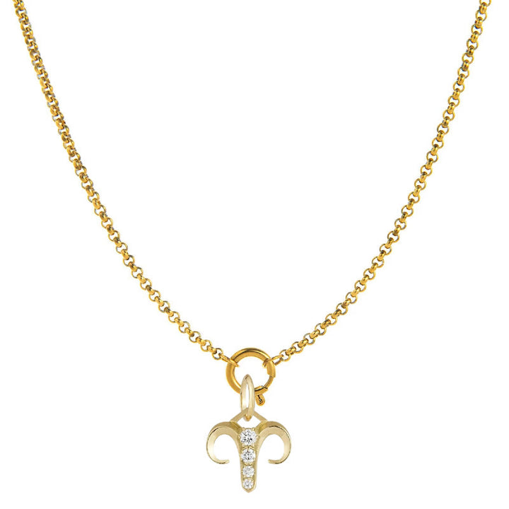 Diamantbesetzte Halskette mit Sternzeichen-Symbol - Widder - image 1
