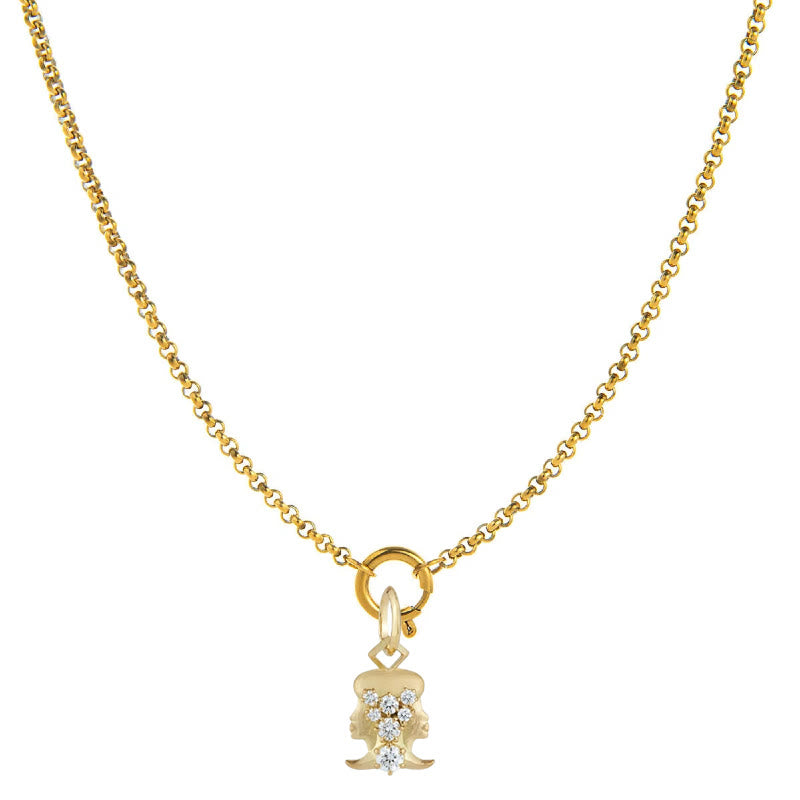 Diamantbesetzte Halskette mit Sternzeichen-Symbol - Zwillinge - image 3