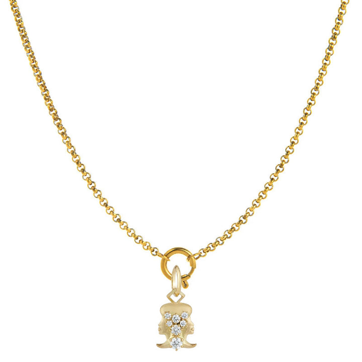 Diamantbesetzte Halskette mit Sternzeichen-Symbol - Zwillinge - image 3