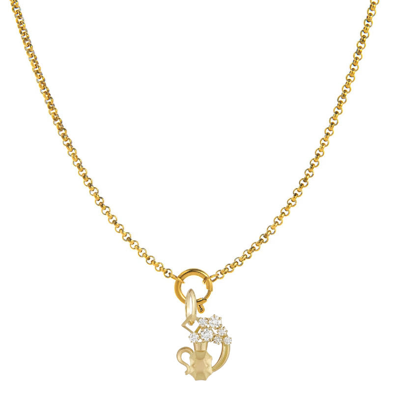 Diamantbesetzte Halskette mit Sternzeichen-Symbol - Wassermann - image 11