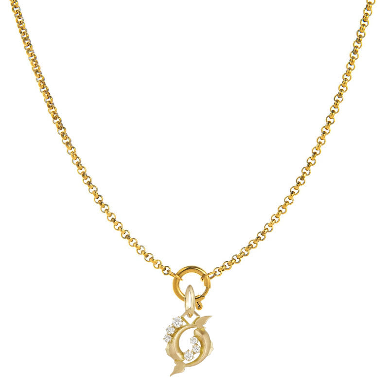 Diamantbesetzte Halskette mit Sternzeichen-Symbol - Fische - image 12