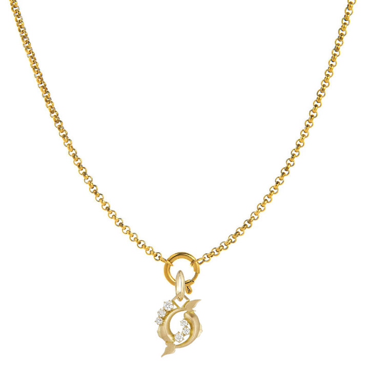 Diamantbesetzte Halskette mit Sternzeichen-Symbol - Fische - image 12