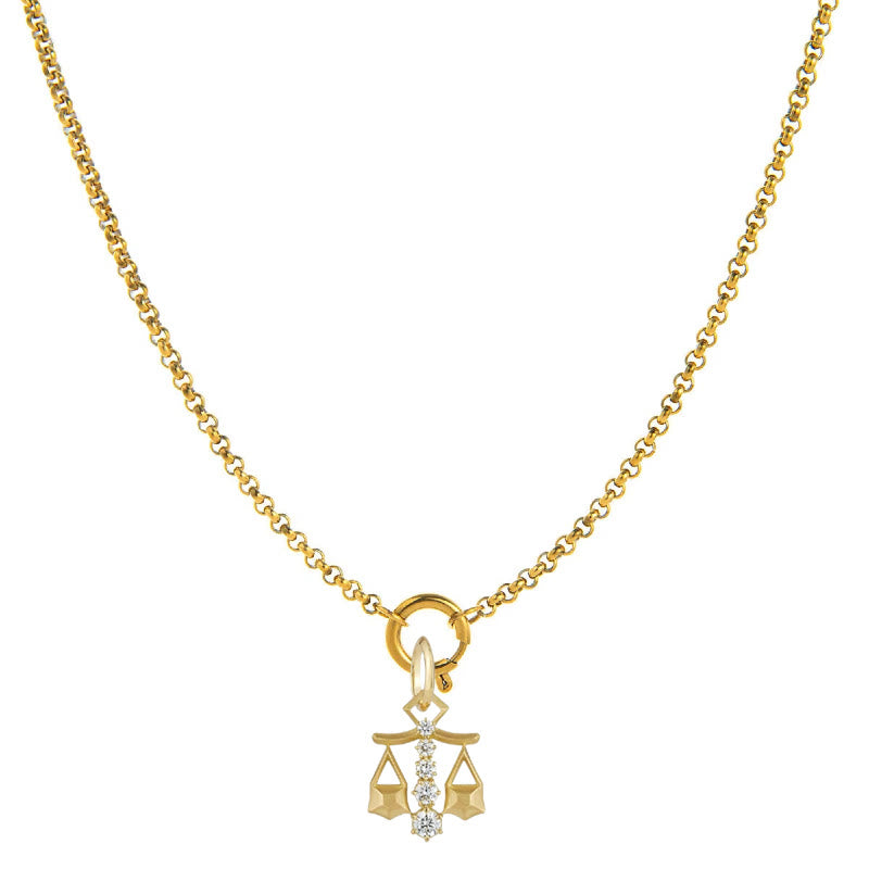Diamantbesetzte Halskette mit Sternzeichen-Symbol - Waage - image 7