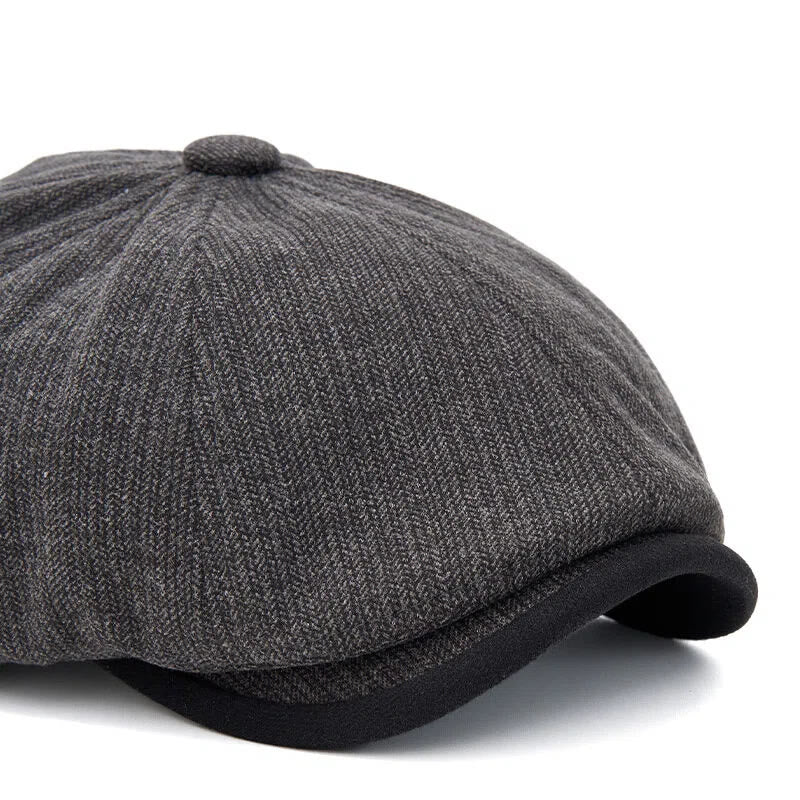 Winterliche Retro-Strickmütze mit kontrastierender Krempe für Herren - image 3