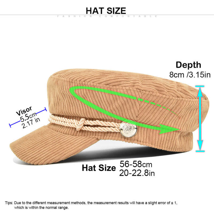 Baskenmütze im Matrosenstil mit geripptem Cord- und geflochtenem Seilband - image 7