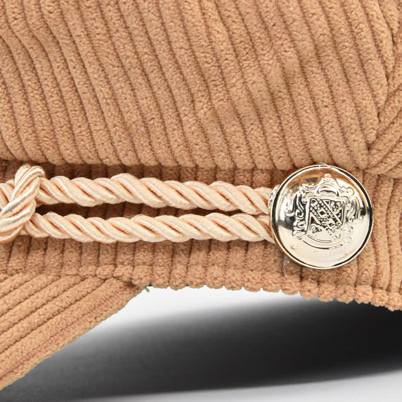 Baskenmütze im Matrosenstil mit geripptem Cord- und geflochtenem Seilband - image 5