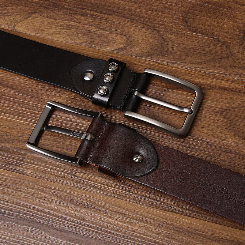 Extravaganter, hochwertiger Ledergürtel mit geometrischen und runden Nieten. - image 4