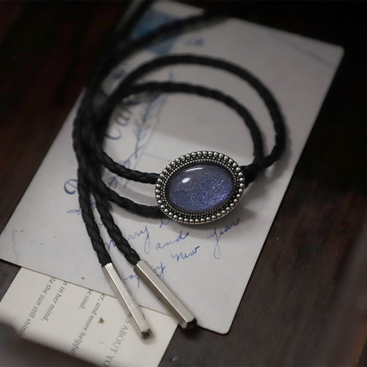 Glitzernde lila Edelstein-Retro-Metall-Bolo-Krawatten - image 4