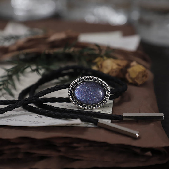 Glitzernde lila Edelstein-Retro-Metall-Bolo-Krawatten - image 5