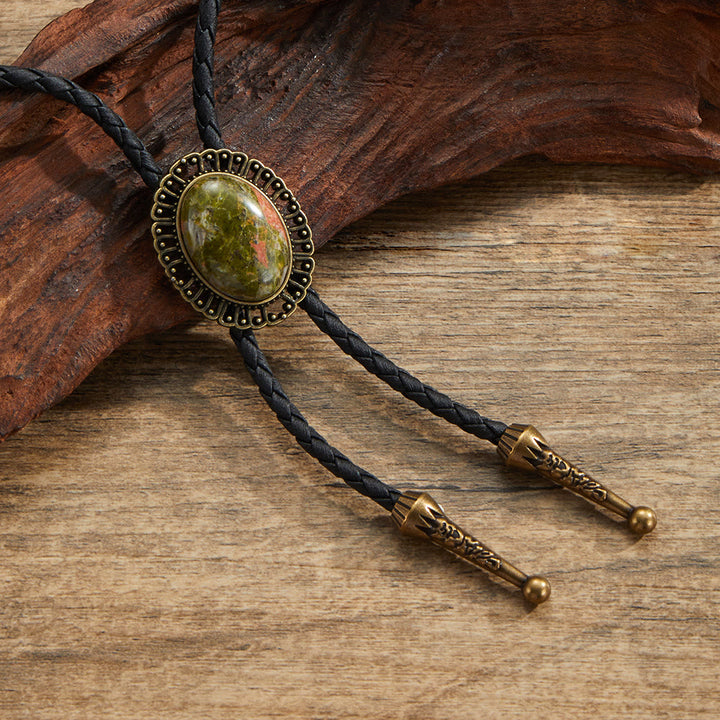 Bolo-Krawatten mit Retro-Metallrahmen und verschiedenen Natursteinen - Stil Nr. 3 - image 3