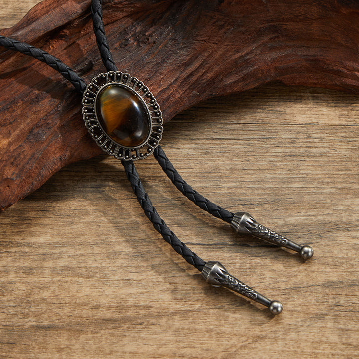 Bolo-Krawatten mit Retro-Metallrahmen und verschiedenen Natursteinen - Stil Nr. 8 - image 8