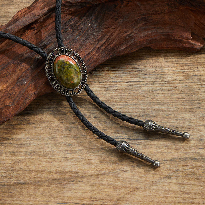 Bolo-Krawatten mit Retro-Metallrahmen und verschiedenen Natursteinen - Stil Nr. 7 - image 7