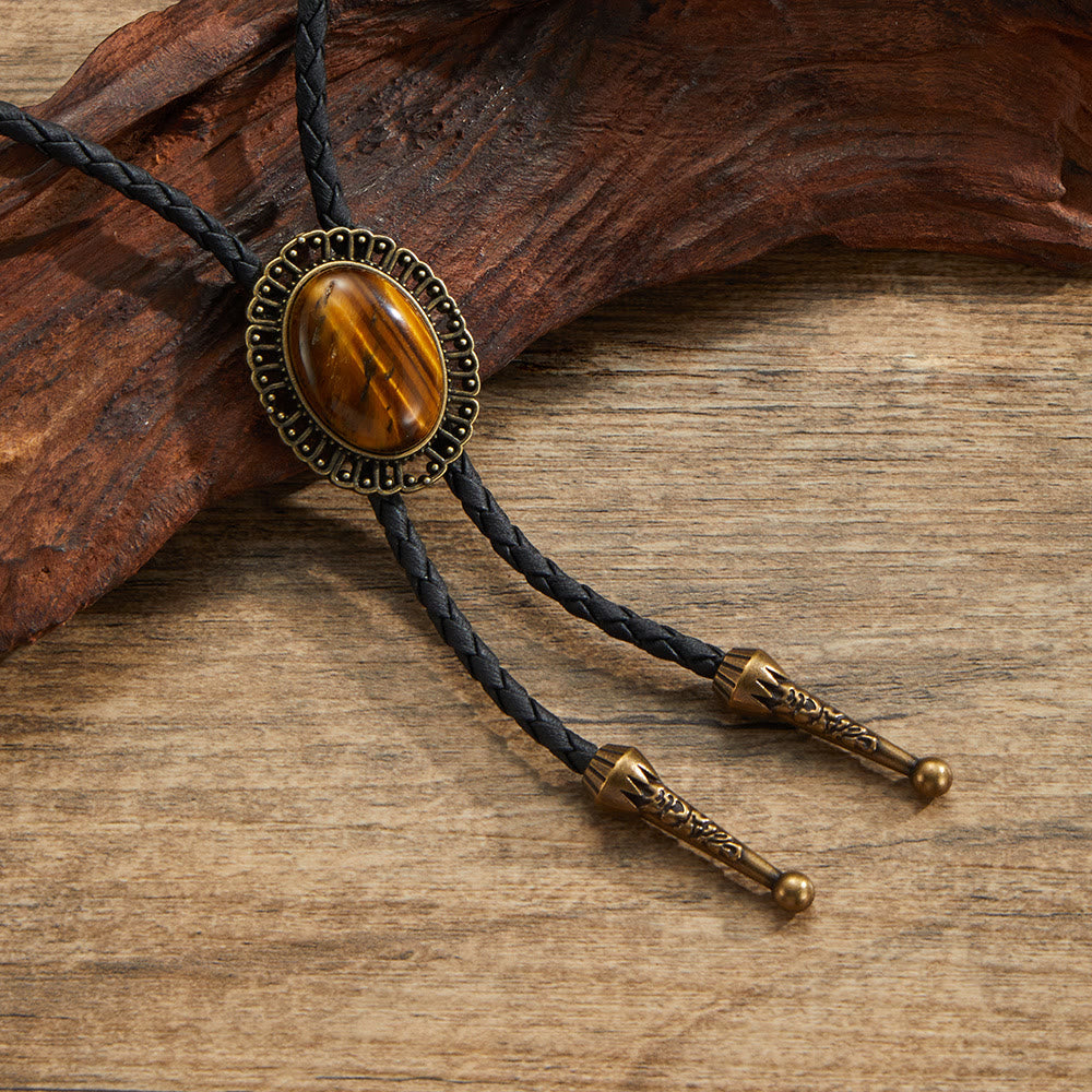 Bolo-Krawatten mit Retro-Metallrahmen und verschiedenen Natursteinen - Stil Nr. 4 - image 4