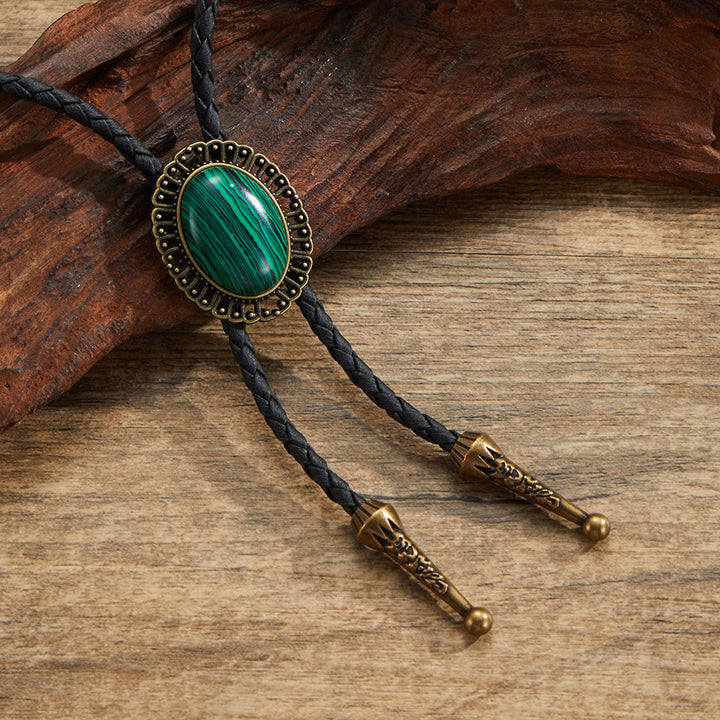 Bolo-Krawatten mit Retro-Metallrahmen und verschiedenen Natursteinen - Stil Nr. 2 - image 2