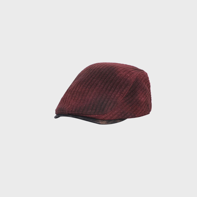 Herren-Wintermütze aus Cord mit Batikmuster im Retro-Stil - Burgund - Verstellbar (21 1/4"-22 7/8") - image 8
