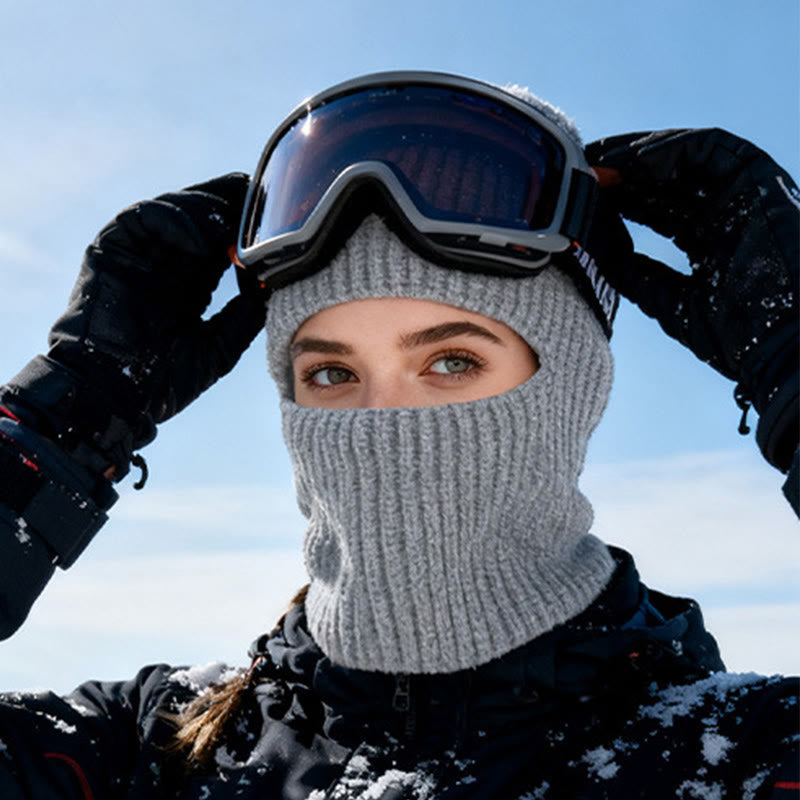 360°-Rundum-Windschutz-Strickmütze für den Winter - Grau - Verstellbar (20 7/8"-23 5/8") - image 5