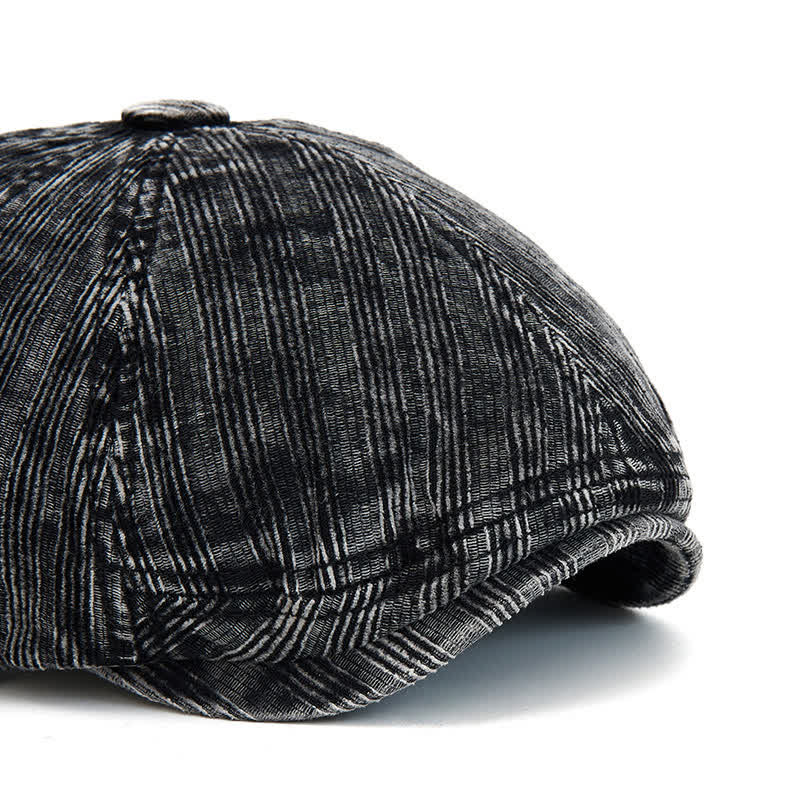 Vintage-Baskenmütze aus gewaschenem Cord mit verstellbarer Schnalle - image 1