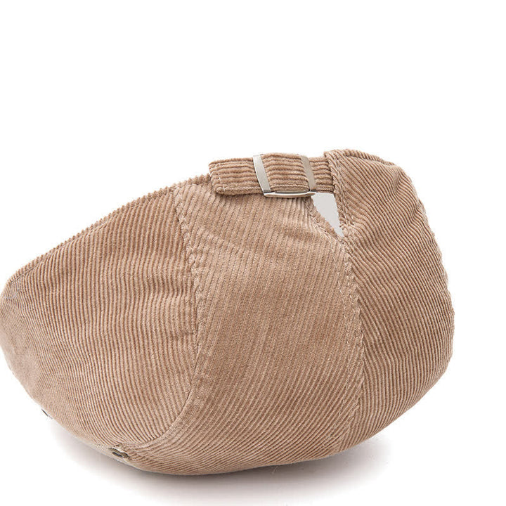 Street Style Chic Cord-Baskenmütze mit kontrastierenden Aufnähern - image 3