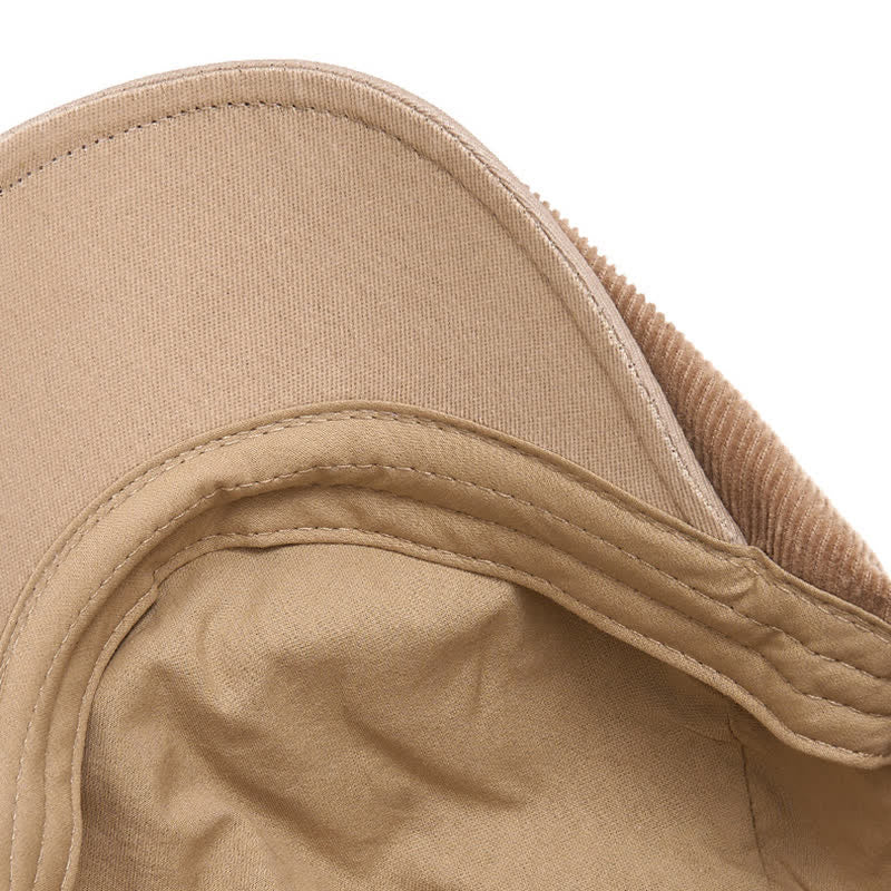 Street Style Chic Cord-Baskenmütze mit kontrastierenden Aufnähern - image 4