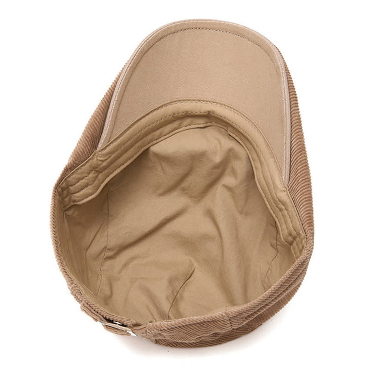 Street Style Chic Cord-Baskenmütze mit kontrastierenden Aufnähern - image 8