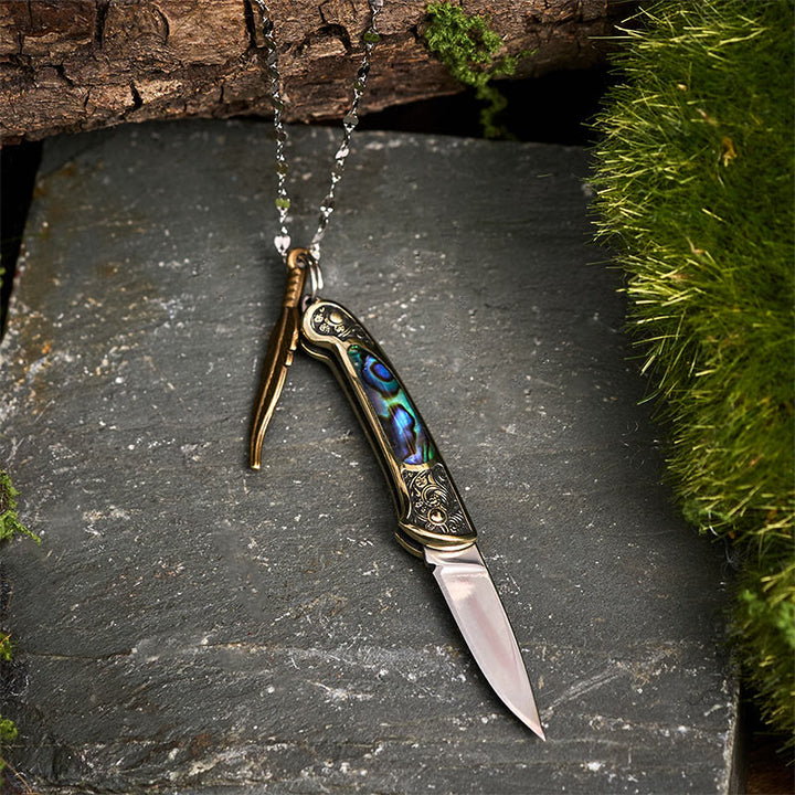 Exquisite Outdoor-Werkzeug-Klappmesser-Federanhänger-Halskette - image 7