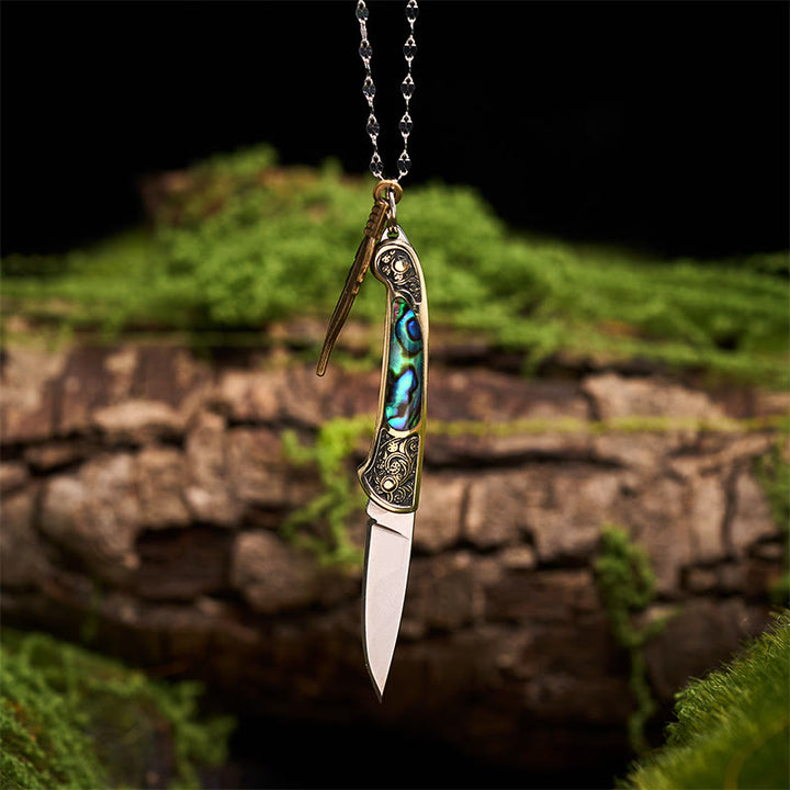 Exquisite Outdoor-Werkzeug-Klappmesser-Federanhänger-Halskette - image 5