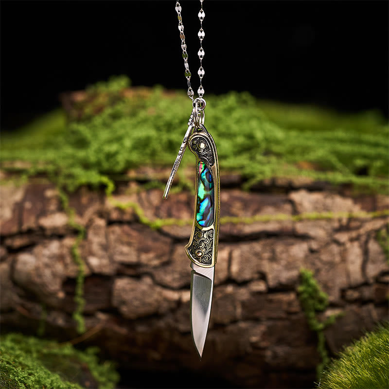 Exquisite Outdoor-Werkzeug-Klappmesser-Federanhänger-Halskette - image 1