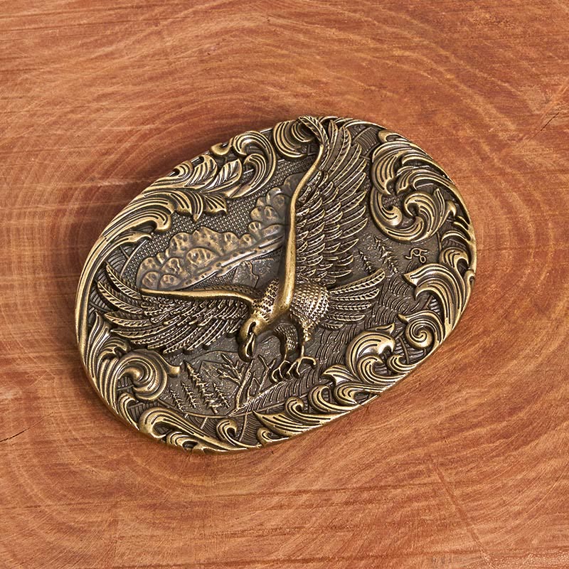 Herren-Ledergürtel im Western-Stil mit geprägter Adlerschnalle - image 3