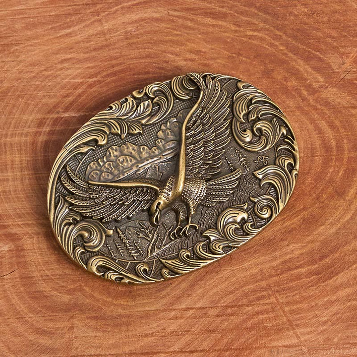 Herren-Ledergürtel im Western-Stil mit geprägter Adlerschnalle - image 3