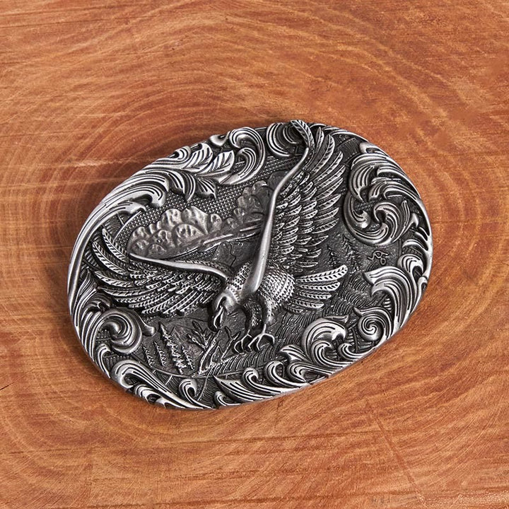 Herren-Ledergürtel im Western-Stil mit geprägter Adlerschnalle - image 1