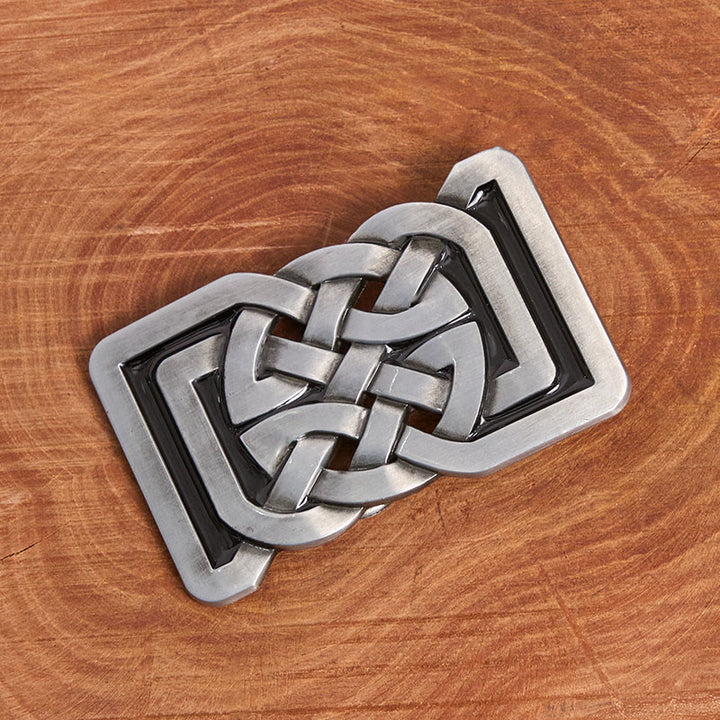 Ledergürtel mit Metallschnalle im keltischen Knotenstil - image 1